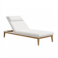 Lettino prendisole 200 x 70 x 88 cm in legno bianco reclinabile per esterni