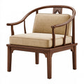 Poltrona 68 x 72 x 92 cm in legno e tessuto beige stile classico