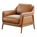 Poltrona da soggiorno 82 x 80 x 85 cm rivestimento effetto pelle marrone struttura in legno stile moderno