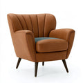 Poltrona 82 x 88 x 98 cm in rivestimento effetto pelle marrone - stile moderno per soggiorno
