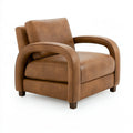 Poltrona 85 x 90 x 90 cm in similpelle marrone - stile moderno con braccioli