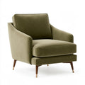 Poltrona 82 x 85 x 88 cm in tessuto verde oliva per soggiorno stile moderno