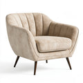 Poltrona 84 x 78 x 78 cm in tessuto beige - stile moderno con schienale avvolgente