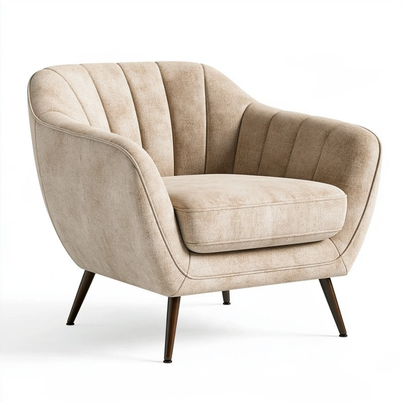 Poltrona 84 x 78 x 78 cm in tessuto beige - stile moderno con schienale avvolgente