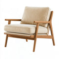 Poltrona 76 x 82 x 82 cm in legno e rivestimento beige - stile nordico