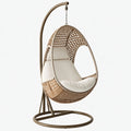 Poltrona sospesa 105 x 105 x 195 cm in rattan beige con struttura in metallo - relax moderno